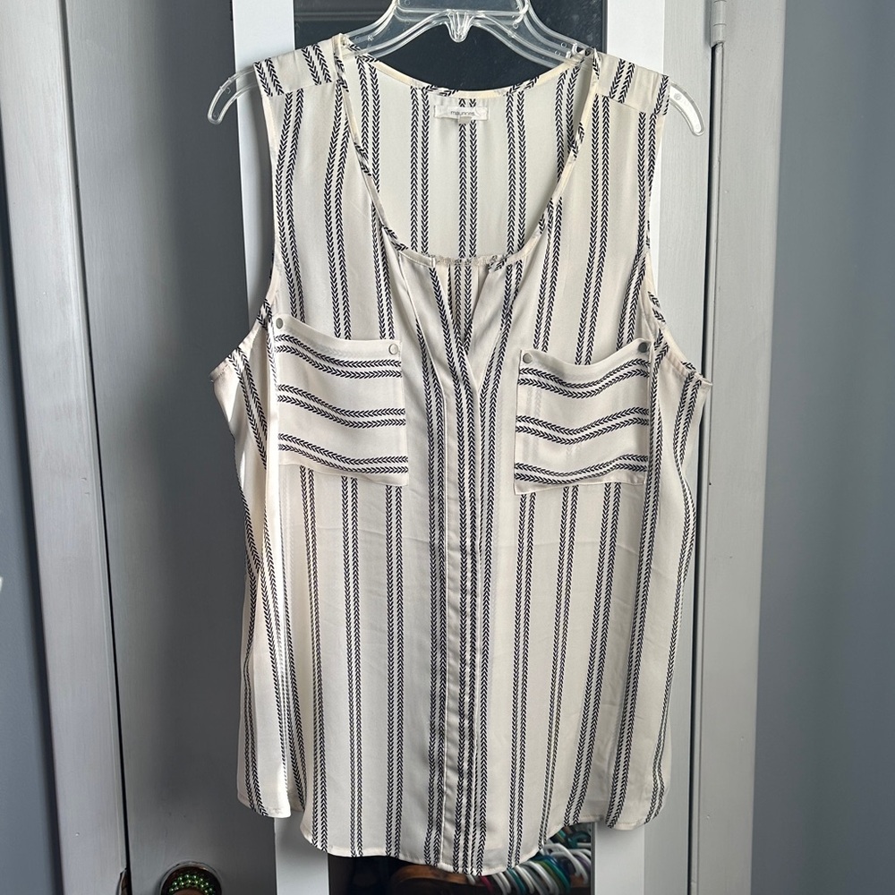 Maurice’s Black and White Striped Blouse